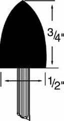 Grier Abrasives - 1/2 x 3/4" Head Diam x Thickness, B42, Pointed, Aluminum Oxide Mounted Point - Top Tool & Supply