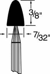 Grier Abrasives - 7/32 x 3/8" Head Diam x Thickness, B44, Tree, Aluminum Oxide Mounted Point - Top Tool & Supply