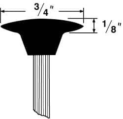 Grier Abrasives - 3/4 x 1/8" Head Diam x Thickness, B70, Mushroom, Aluminum Oxide Mounted Point - Top Tool & Supply