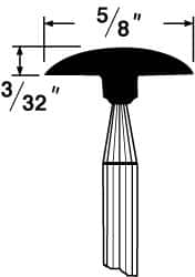 Grier Abrasives - 5/8 x 1/8" Head Diam x Thickness, B71, Mushroom, Aluminum Oxide Mounted Point - Top Tool & Supply