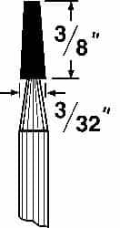 Grier Abrasives - 1/8 x 3/8" Head Diam x Thickness, B97, Flat Cone, Aluminum Oxide Mounted Point - Top Tool & Supply