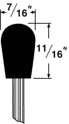 Grier Abrasives - 7/16" Head Diam x 11/16" Thickness, B111, Inverted Cone Radius End, Aluminum Oxide Mounted Point - Top Tool & Supply