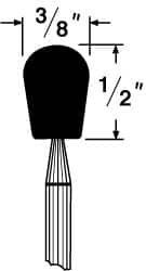 Grier Abrasives - 3/8 x 1/2" Head Diam x Thickness, B112, Inverted Cone Radius End, Aluminum Oxide Mounted Point - Top Tool & Supply