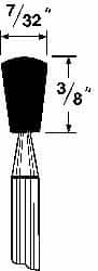 Grier Abrasives - 7/32 x 3/8" Head Diam x Thickness, B114, Inverted Cone Radius End, Aluminum Oxide Mounted Point - Top Tool & Supply