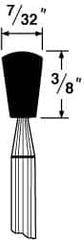 Grier Abrasives - 7/32 x 3/8" Head Diam x Thickness, B114, Inverted Cone Radius End, Aluminum Oxide Mounted Point - Top Tool & Supply