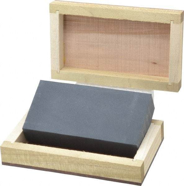 Made in USA - 4" Long x 2" Wide x 3/4" Thick, Novaculite Sharpening Stone - Rectangle, Extra Fine Grade - Top Tool & Supply