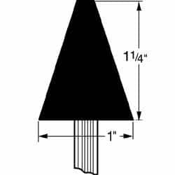 Grier Abrasives - 1 x 1-1/4" Head Diam x Thickness, A2, Cone, Aluminum Oxide Mounted Point - Top Tool & Supply