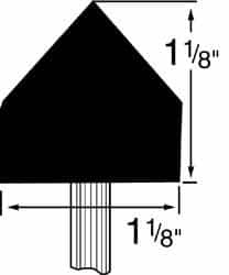 Grier Abrasives - 1-1/8 x 1-1/8" Head Diam x Thickness, A13, Pointed Cylinder, Aluminum Oxide Mounted Point - Top Tool & Supply