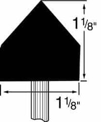 Grier Abrasives - 1-1/8 x 1-1/8" Head Diam x Thickness, A13, Pointed Cylinder, Aluminum Oxide Mounted Point - Top Tool & Supply