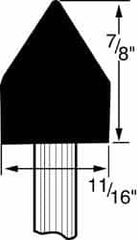 Grier Abrasives - 11/16 x 7/8" Head Diam x Thickness, A14, Pointed Cylinder, Aluminum Oxide Mounted Point - Top Tool & Supply