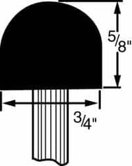 Grier Abrasives - 3/4 x 5/8" Head Diam x Thickness, A22, Ball Nose, Aluminum Oxide Mounted Point - Top Tool & Supply