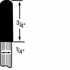 Grier Abrasives - 1/4 x 3/4" Head Diam x Thickness, A24, Ball Nose, Aluminum Oxide Mounted Point - Top Tool & Supply