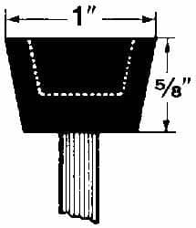 Grier Abrasives - 1 x 5/8" Head Diam x Thickness, A32, Inverted Cone Cupped End, Aluminum Oxide Mounted Point - Top Tool & Supply