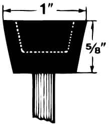 Grier Abrasives - 1 x 5/8" Head Diam x Thickness, A32, Inverted Cone Cupped End, Aluminum Oxide Mounted Point - Top Tool & Supply