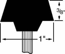 Grier Abrasives - 1 x 3/8" Head Diam x Thickness, A35, Flat Cone, Aluminum Oxide Mounted Point - Top Tool & Supply