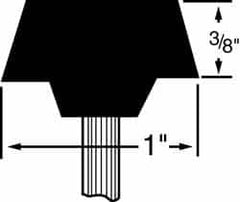 Grier Abrasives - 1 x 3/8" Head Diam x Thickness, A35, Flat Cone, Aluminum Oxide Mounted Point - Top Tool & Supply