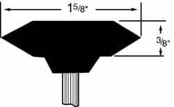 Grier Abrasives - 1-5/8 x 3/8" Head Diam x Thickness, A36, Wheel Tapered Edge, Aluminum Oxide Mounted Point - Top Tool & Supply