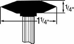 Grier Abrasives - 1-1/4 x 1/4" Head Diam x Thickness, A37, Wheel Tapered Edge, Aluminum Oxide Mounted Point - Top Tool & Supply