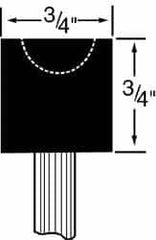 Grier Abrasives - 3/4 x 3/4" Head Diam x Thickness, A39, Cylinder Cup, Aluminum Oxide Mounted Point - Top Tool & Supply