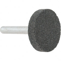 Grier Abrasives - 1-1/4 x 1/4" Head Diam x Thickness, W225, Cylinder, Aluminum Oxide Mounted Point - Top Tool & Supply