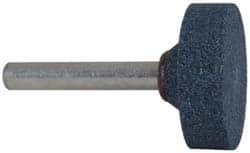 Grier Abrasives - 1-1/4 x 3/8" Head Diam x Thickness, W226, Cylinder, Aluminum Oxide Mounted Point - Top Tool & Supply