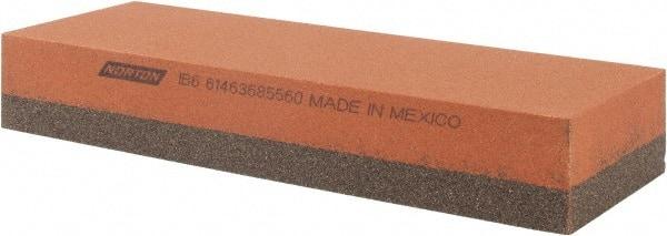 Norton - 6" Long x 2" Wide x 1" Thick, Aluminum Oxide Sharpening Stone - Rectangle, Coarse, Fine Grade - Top Tool & Supply