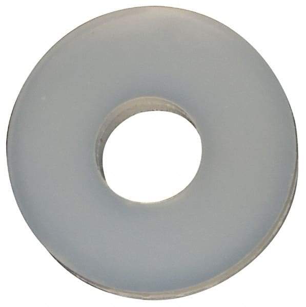 Made in USA - #2 Screw, Grade 6/6 Nylon Standard Flat Washer - 2.29mm ID x 1/4" OD, 0.81mm Thick - Top Tool & Supply