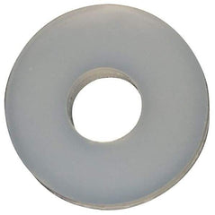 Made in USA - #2 Screw, Grade 6/6 Nylon Standard Flat Washer - 2.29mm ID x 1/4" OD, 0.81mm Thick - Top Tool & Supply