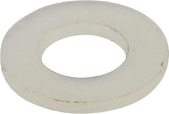 Made in USA - #10 Screw, Grade 6/6 Nylon Standard Flat Washer - 4.93mm ID x 3/8" OD, 0.81mm Thick - Top Tool & Supply