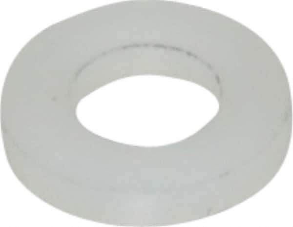 Made in USA - #10 Screw, Grade 6/6 Nylon Standard Flat Washer - 4.93mm ID x 3/8" OD, 1.57mm Thick - Top Tool & Supply