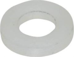 Made in USA - #10 Screw, Grade 6/6 Nylon Standard Flat Washer - 4.93mm ID x 3/8" OD, 1.57mm Thick - Top Tool & Supply