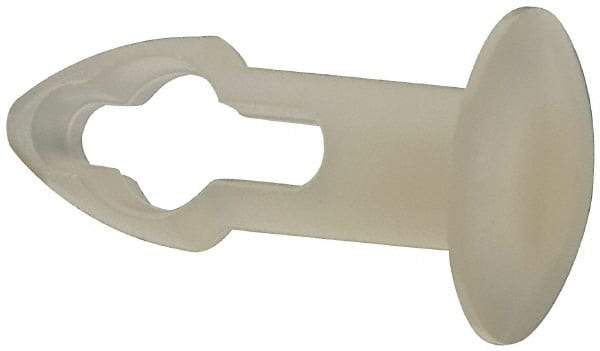 Made in USA - 5/32" Hole Diam, Keyhole Shank, Nylon Panel Rivet - 9/32" Material Thickness, 5/16" Head Diam - Top Tool & Supply