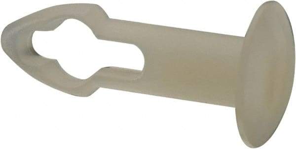 Made in USA - 5/32" Hole Diam, Keyhole Shank, Nylon Panel Rivet - 3/8" Material Thickness, 5/16" Head Diam - Top Tool & Supply