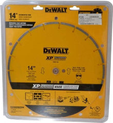 DeWALT - 14" Diam, 1" Arbor Hole Diam, Wet & Dry Cut Saw Blade - Diamond-Tipped, General Purpose Action, Standard Round Arbor - Top Tool & Supply