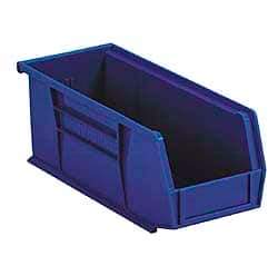 Akro-Mils - 50 Lb. Load Capacity, 10-7/8" Deep, Blue Polymer Hopper Stacking Bin - 5" High x 11" Wide x 10-7/8" Long - Top Tool & Supply