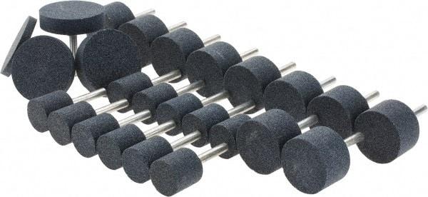 Grier Abrasives - 25 Piece Aluminum Oxide Vitrified Mounted Stone Abrasive Point Set - Includes 11 Shape W220 & 10 Shape W237 - Top Tool & Supply