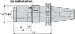 Kennametal - DV40 Taper Shank, 10mm Hole Diam, Hydraulic Tool Holder/Chuck - 17.5mm Nose Diam, 170mm Projection, 31mm Clamp Depth, 15,000 RPM, Through Coolant - Exact Industrial Supply