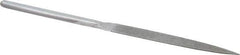 Strauss - 8-1/2" OAL Fine Half Round Needle Diamond File - 1/2" Wide x 5/32" Thick, 4-3/8 LOC, 91 Grit - Top Tool & Supply