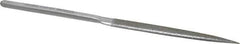 Strauss - 8-1/2" OAL Medium Half Round Needle Diamond File - 1/2" Wide x 5/32" Thick, 4-3/8 LOC, 126 Grit - Top Tool & Supply