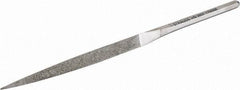 Strauss - 8-1/2" OAL Fine Three Square Needle Diamond File - 3/8" Wide x 3/8" Thick, 4-3/8 LOC, 91 Grit - Top Tool & Supply