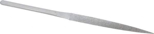 Strauss - 8-1/2" OAL Medium Three Square Needle Diamond File - 3/8" Wide x 3/8" Thick, 4-3/8 LOC, 126 Grit - Top Tool & Supply