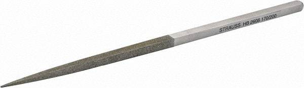 Strauss - 8-1/2" OAL Fine Square Needle Diamond File - 1/4" Wide x 1/4" Thick, 4-3/8 LOC, 91 Grit - Top Tool & Supply