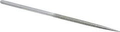 Strauss - 8-1/2" OAL Coarse Round Needle Diamond File - 1/4" Wide x 1/4" Thick, 4-3/8 LOC, 181 Grit - Top Tool & Supply