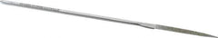 Strauss - 5-1/2" OAL Medium Barrette Needle Diamond File - 5/32" Wide x 1/16" Thick, 1-5/8 LOC, 126 Grit - Top Tool & Supply