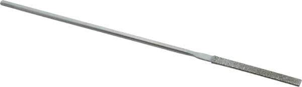 Strauss - 5-1/2" OAL Coarse Equalling Needle Diamond File - 5/32" Wide x 3/32" Thick, 1-5/8 LOC, 181 Grit - Top Tool & Supply