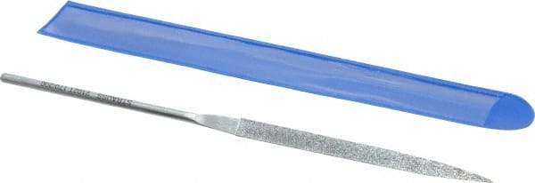 Strauss - 5-1/2" OAL Fine Barrette Needle Diamond File - 13/64" Wide x 1/16" Thick, 2-3/4 LOC, 91 Grit - Top Tool & Supply