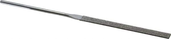 Strauss - 5-1/2" OAL Coarse Equalling Needle Diamond File - 15/64" Wide x 1/16" Thick, 2-3/4 LOC, 181 Grit - Top Tool & Supply