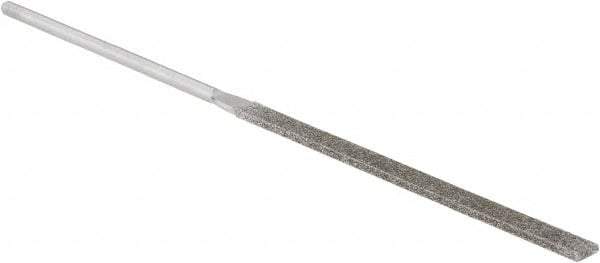 Strauss - 5-1/2" OAL Medium Equalling Needle Diamond File - 15/64" Wide x 1/16" Thick, 2-3/4 LOC, 126 Grit - Top Tool & Supply