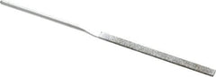 Strauss - 5-1/2" OAL Coarse Taper Needle Diamond File - 1/4" Wide x 1/16" Thick, 2-3/4 LOC, 181 Grit - Top Tool & Supply