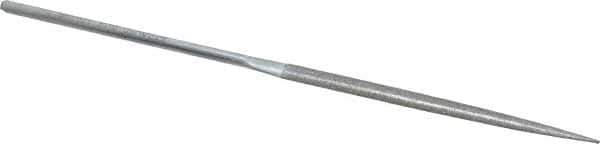 Strauss - 5-1/2" OAL Fine Half Round Needle Diamond File - 13/64" Wide x 1/16" Thick, 2-3/4 LOC, 91 Grit - Top Tool & Supply